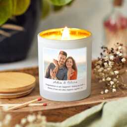 Personalised Engagement Photo Candle Gift Set, Presents For Future Bride Groom, Friend Engagement, Newly Engaged Couple - thumbnail 2