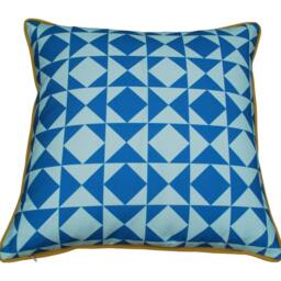 Geometric Flowers Cushion in Light Weight Canvas 55% Linen 45 Cotton Hidden Zipper, With Or Without Feather Pillow - thumbnail 2