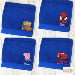 Embroidered Children's Beach Towel, Custom Name, Crab & Bucket Applique - thumbnail 2