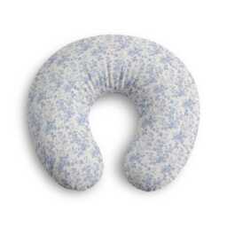 Blue Floral Nursing Pillow Cover - Boppy Style, Removable Stretch Slipcover - thumbnail 2