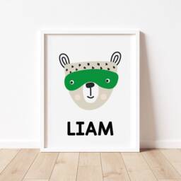 Personalized Superhero Animal Print - Kids Bedroom Decor - thumbnail 2
