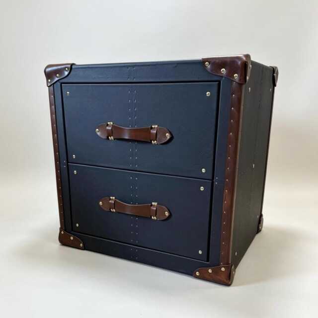 Solid Hard Wood Leather Luxury Nightstands - English Handmade Matching His & Hers Drawers - image 1