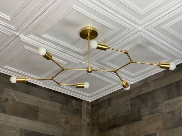 Ivar Modern Mid Century Industrial Large 6 Light Ceiling Chandelier - image 1