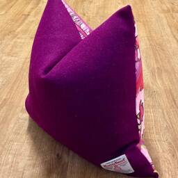 Geo Flower Velvet & Purple Harris Tweed Cushion 20 - thumbnail 3