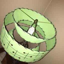 Mid Century Vintage Style Tapered 3 Tier Fiberglass Lamp Shade Atomic Mint - thumbnail 2
