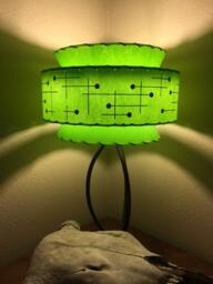 Mid Century Vintage Style Tapered 3 Tier Fiberglass Lamp Shade Atomic Mint - thumbnail 1