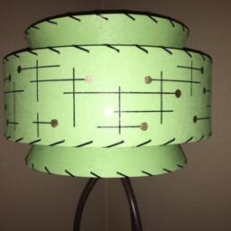 Mid Century Vintage Style Tapered 3 Tier Fiberglass Lamp Shade Atomic Mint - thumbnail 3