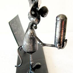 Medical Nurse Mouse Recycled Steel Sculpture - thumbnail 3