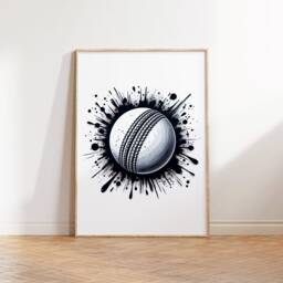Sport Balls Wall Art - Print - Set Of 3 Graffiti Posters Boys Bedroom Decor Sports Room Artwork Golf, Cricket, Baseball - thumbnail 3
