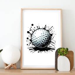 Sport Balls Wall Art - Print - Set Of 3 Graffiti Posters Boys Bedroom Decor Sports Room Artwork Golf, Cricket, Baseball - thumbnail 2
