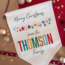 Personalised Christmas Tree Decoraction, Custom Xmas Gift Bag, Kids Name Santa Sacks, Festive Family Wall Hanger