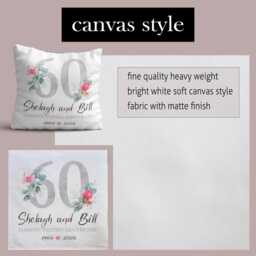 60Th Anniversary Cushion Diamond Wedding Anniversary Gift Parents Grandparents Couple 60 Years Keepsake Pillow Mum Dad Nana Grandad Nan Wife - thumbnail 4