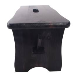 Black Small Wooden Stool - Kids Shoe Changing Seat Foot Step Rest Chair Rustic Plant Side Table Solid Thick Pine Other Colours Available - thumbnail 3