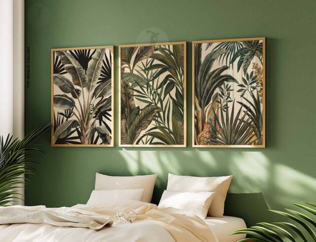 Henri Rousseau Floral Set Of 3 Posters, Boho Wall Print, Botanical Art, Tropical Decor, Jungle Aesthetic, Art - image 1