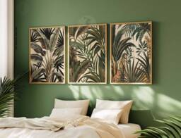 Henri Rousseau Floral Set Of 3 Posters, Boho Wall Print, Botanical Art, Tropical Decor, Jungle Aesthetic, Art - thumbnail 1