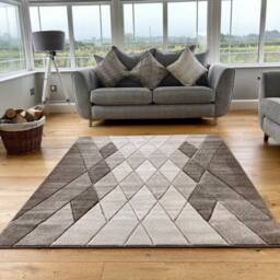 New Small Large Beige Cream Argyle Design Area Rugs Mats - thumbnail 2