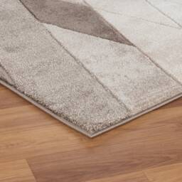 New Small Large Beige Cream Argyle Design Area Rugs Mats - thumbnail 3