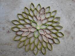 Mid Century Dahlia Wall Art Green Ombr?? Paper Flower Hanging - thumbnail 1