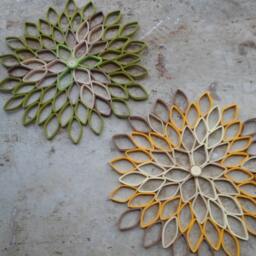 Mid Century Dahlia Wall Art Green Ombr?? Paper Flower Hanging - thumbnail 4