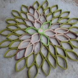 Mid Century Dahlia Wall Art Green Ombr?? Paper Flower Hanging - thumbnail 3