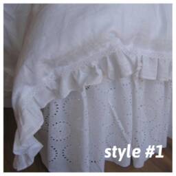 Crib Bed Skirts -Dust Ruffle White Or Ivory Shabby Chic Toddler Bedding -Lace Eyelet-Cotton-Baby Nursery Bedding, Children Bedskirt Red - thumbnail 1
