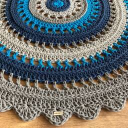 Handmade Crochet Cotton Rug Boho Scandinavian Style - thumbnail 2