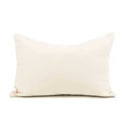 White Mud Cloth Lumbar Pillow Cover, African Print, Cotton Twill Backing - thumbnail 3
