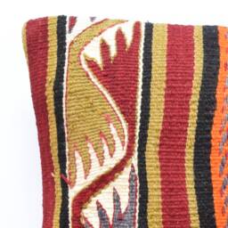 Moroccan Pillow Striped Turkish Boho Kilim Pillows Cover 45x45 Navajo - thumbnail 2