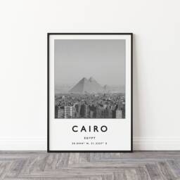 Cairo Travel Poster Black & White Egypt Art Print - thumbnail 3