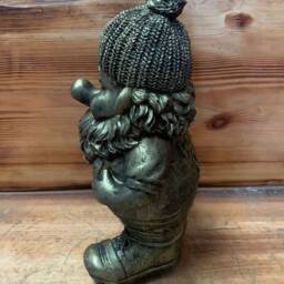 Stone Garden Gold Bronzed Gnome Footballer Football Player Statue Wilf Ornament - thumbnail 2