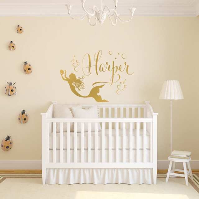 Personalized Mermaid Wall Decal Girls Nursery Decor Ww116 - image 1