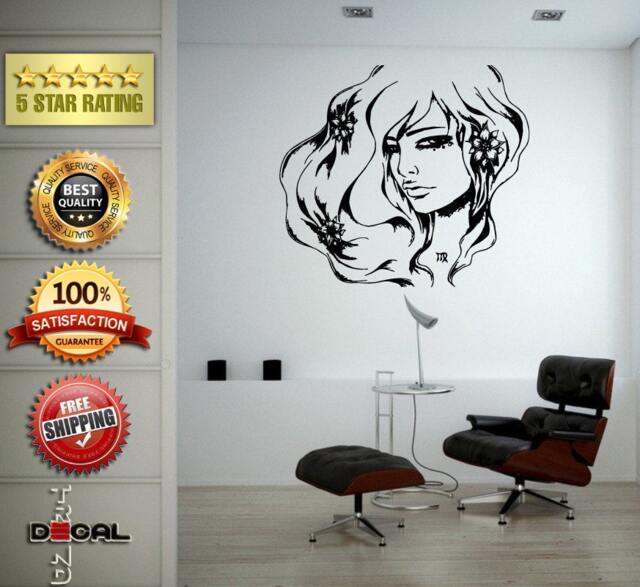 Hair Salon Beauty Shop Girl Lips Head Flowers Wall Window Car Diy Sticker Decal Vinyl Silhouette Clip Art Vector Decor Free Shipping L1853 - image 1