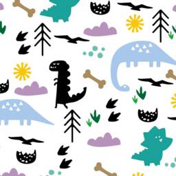 Dinosaur Wall Stickers - Fun & Bright Decals, Kids Art, Nursery Stickers, Decor, Bedroom Design - thumbnail 2