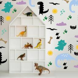 Dinosaur Wall Stickers - Fun & Bright Decals, Kids Art, Nursery Stickers, Decor, Bedroom Design - thumbnail 3