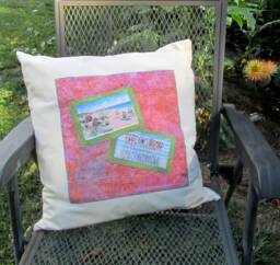 Vintage Beach Postcards Pillow Cover - thumbnail 1