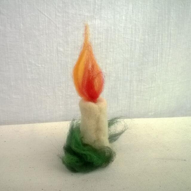 Needle Felt Candle Winter Wedding Decor Birthday Topper Outdoor Window Ornament Waldorf Centerpiece Desk Accessory Gift Wool - image 1