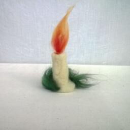 Needle Felt Candle Winter Wedding Decor Birthday Topper Outdoor Window Ornament Waldorf Centerpiece Desk Accessory Gift Wool - thumbnail 2