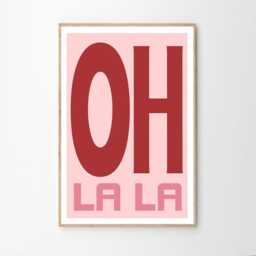 Oh La Quote Art Canvas Poster, Trendy Wall Art, Typography Aesthetic Decor, Retro Home Printed Gift - thumbnail 2