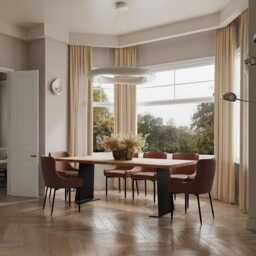 Hardwood Solid Oak Dining Table Steel Leg 056 - thumbnail 3