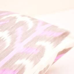 Thistle Cotton Ikat Pillow Cover, Handloom Accent Cushion - 20x20 Inches - thumbnail 3