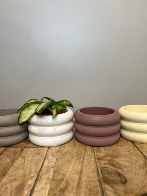 Bubble Planter -Concrete -Tiered -Succulent -stacked Pot -Modern -Minimalist Home -Cement - image 1