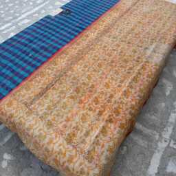 Handmade Persian Kantha Quilt Vintage Cotton Bedspread Reversible Throw Blanket Traditional Ethnic Design - thumbnail 4