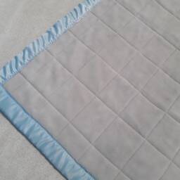 Blue/Gray Plaid Plush Fleece Baby Blanket - thumbnail 4
