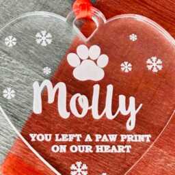 Personalised Pet Dog, Cat Memorial Christmas Bauble Tree Decoration 2024 Ornament Gift - thumbnail 3