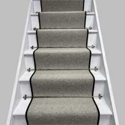 Squirrel Grey Wool Stair Runner With 100% Pure Edge