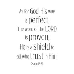 "Vinyl Wall Decal - Psalm 1830 ""As For God, His Way Is Perfect The Word Of The Lord Proven He A Shield To All Who Trust in Him." - thumbnail 2