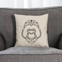 Geometric Orangutan Pillow Cover Minimalist Ape Print, Fairtrade Cotton - thumbnail 1