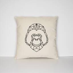 Geometric Orangutan Pillow Cover Minimalist Ape Print, Fairtrade Cotton - thumbnail 2