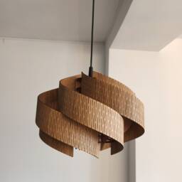 Handmade Oak Wood Pendant Light - Scandinavian Style Lampshade - thumbnail 2