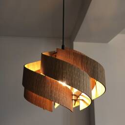Handmade Oak Wood Pendant Light - Scandinavian Style Lampshade - thumbnail 3